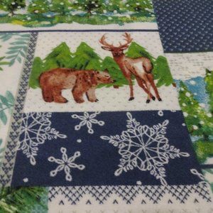 Natures "NORTHWOODS PATCHWORK" Handmade Cotton Flannel Pillowcase